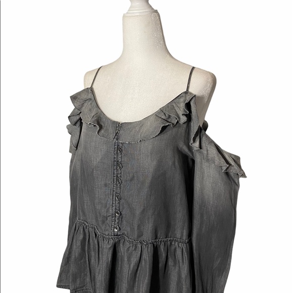 William Rast WOLFE Cold Shoulder Ruffle Top size Small - Picture 4 of 9